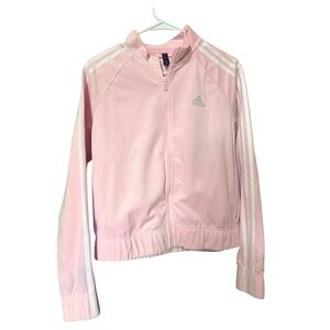 adidas Girls' Light Pink Y2K Track Jacket with Three Stripes & adidas bling logo